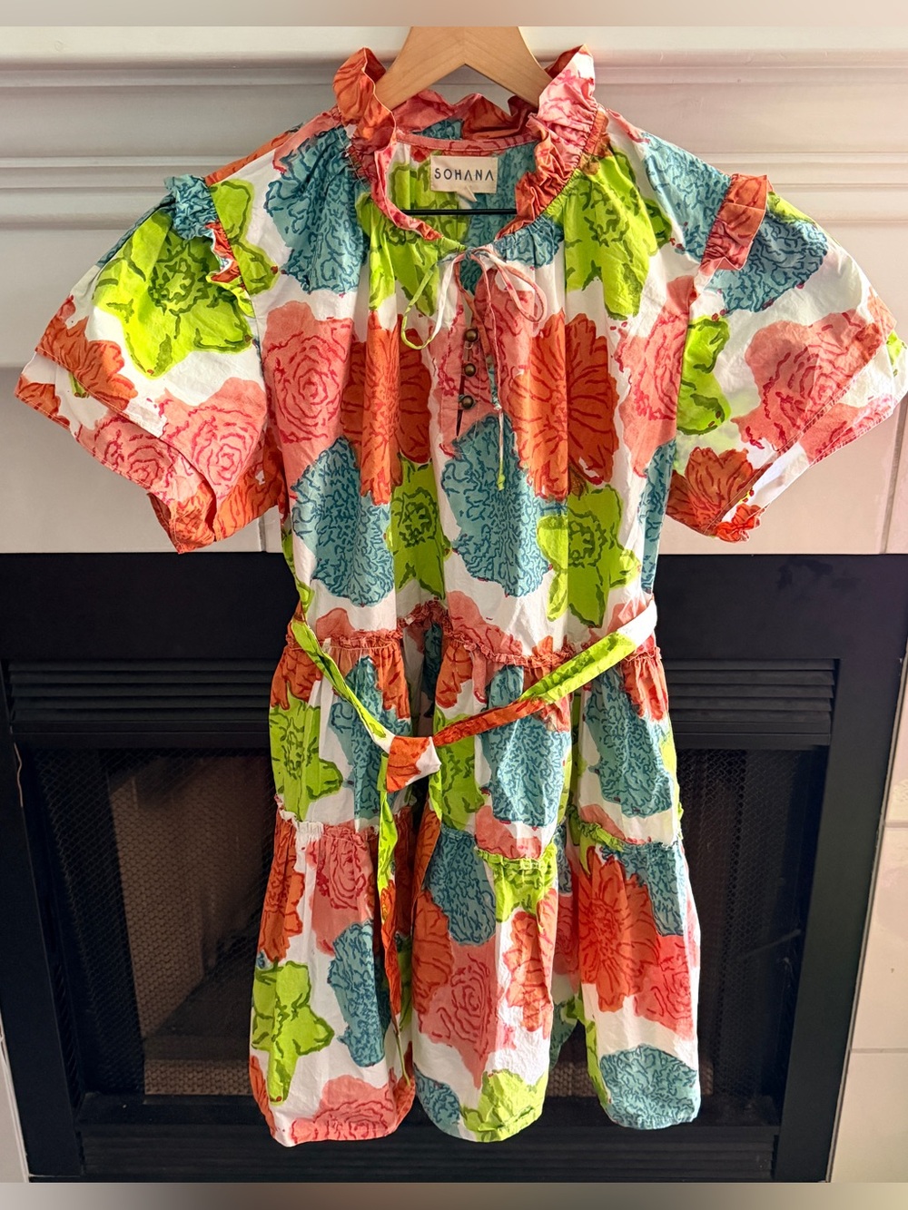 SOHANA Poppy Mini Dress In Floral Multi Color Size XL